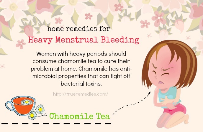 home remedies for heavy menstrual bleeding - chamomile tea