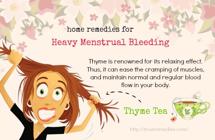 home remedies for heavy menstrual bleeding - thyme tea