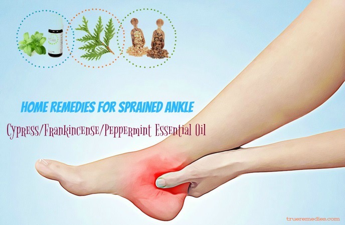 home remedies for sprained ankle - cypress frankincense peppermint essential oil