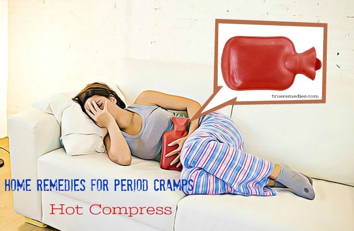 home remedies for period cramps - hot compress
