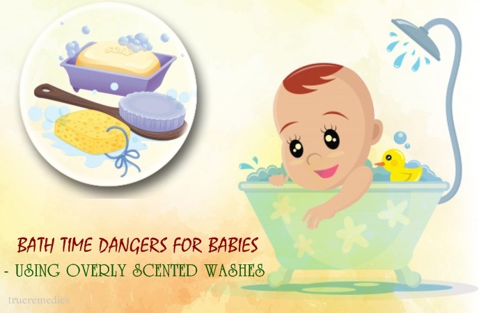 bath time dangers for babies - using overly scented washes